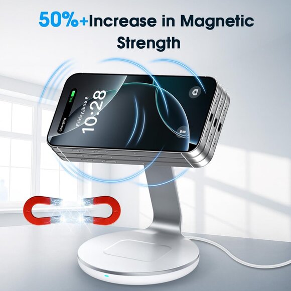 3-in-1 Charging Station Compatible with MagSafe for iPhone 16/15/14/13/12, Wirel - Picture 5 of 6